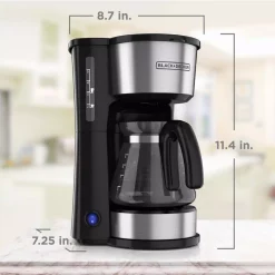 Coffee Makers BLACK+DECKER 4-in-1 5-Cup Black Stainless Steel Drip Coffee Maker 9 Coffee Makers BLACK+DECKER 4-in-1 5-Cup Black Stainless Steel Drip Coffee Maker -Costway Shop black stainless steel black decker drip coffee makers cm0755s 76 1000