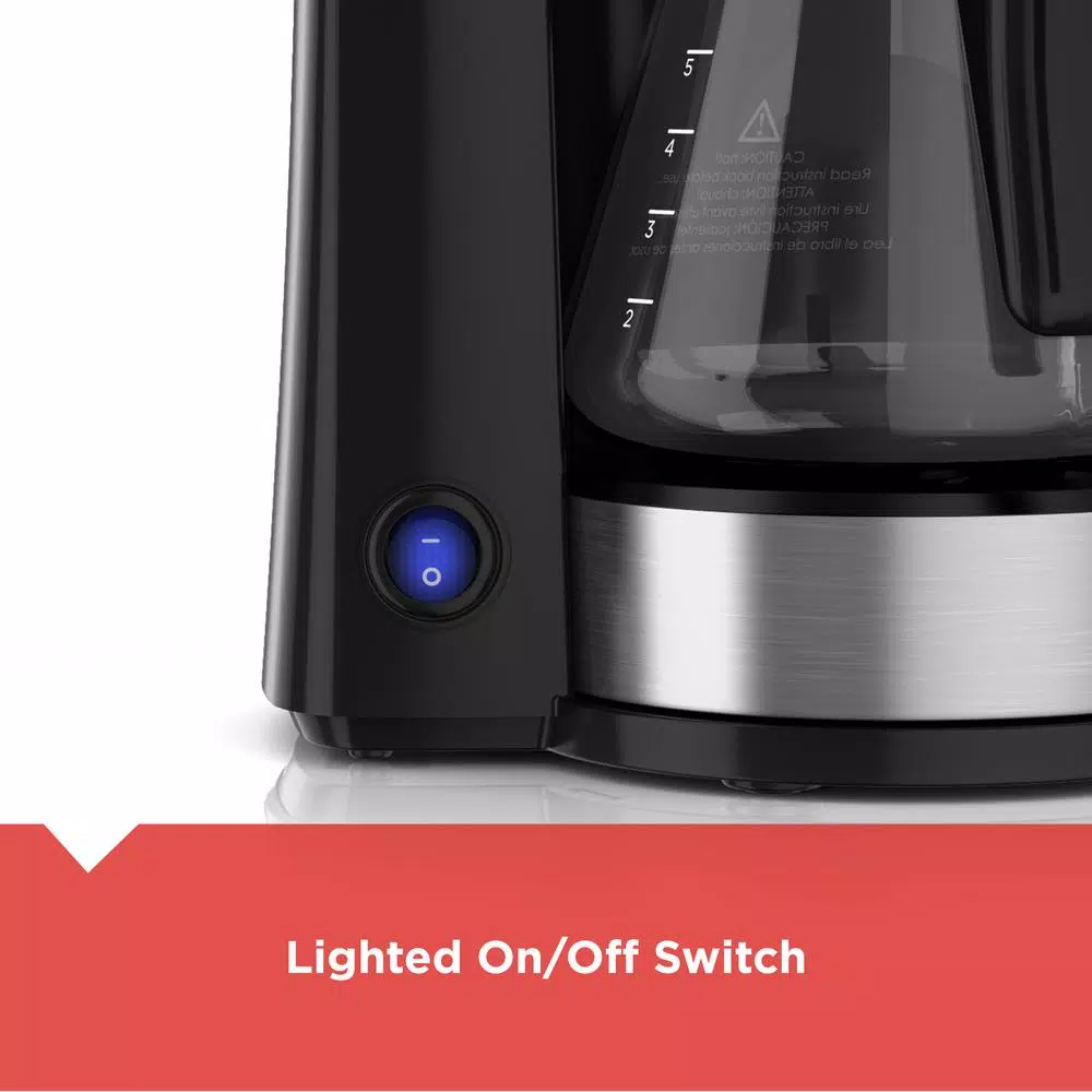 BLACK+DECKER 4-in-1 5-Cup Black Stainless Steel Drip Coffee Maker Coffee Makers BLACK+DECKER 4-in-1 5-Cup Black Stainless Steel Drip Coffee Maker -Costway Shop black stainless steel black decker drip coffee makers cm0755s c3 1000