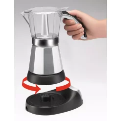 Coffee Makers DeLonghi Italian Moka 6-Cup Black Stainless Steel Espresso Machine -Costway Shop black stainless steel delonghi espresso machines emk6 4f 1000