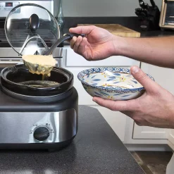 Cookers Elite Platinum 7.5 Qt. Red Slow Cooker With 3 Crocks And Cool-Touch Handles -Costway Shop black stainless steel elite slow cookers ewmst 325 44 1000