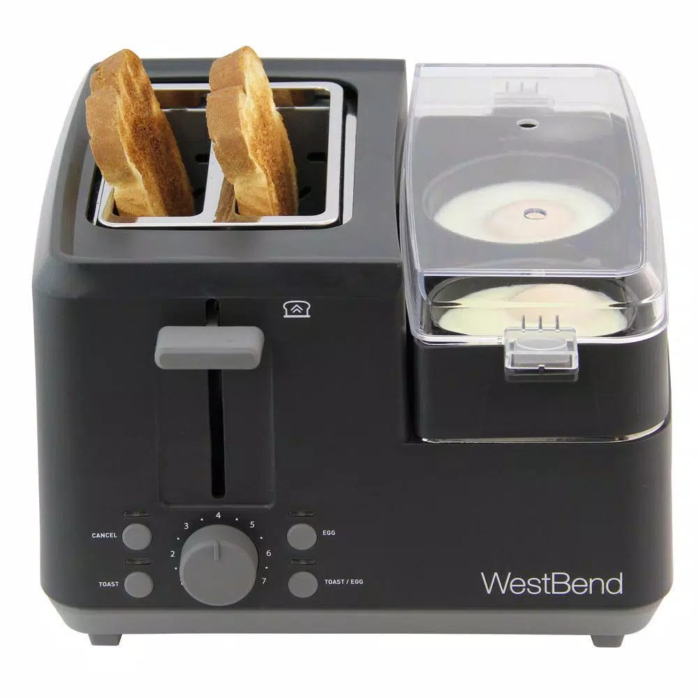 West Bend Breakfast Station 2-Slice Black Wide Slot Toaster with Removable Crumb Tray Toasters West Bend Breakfast Station 2-Slice Black Wide Slot Toaster With Removable Crumb Tray -Costway Shop black west bend pop up toasters 78500 1f 1000