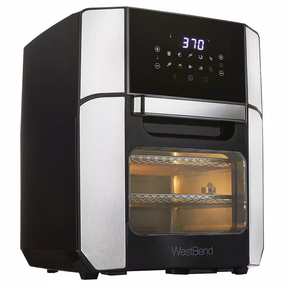 West Bend 12.6 QT XL Air Fryer Oven – Bake, Roast, Rotisserie, Dehydrate, Re-Heat 10 Quick Menu Presets Toasters West Bend 12.6 QT XL Air Fryer Oven – Bake, Roast, Rotisserie, Dehydrate, Re-Heat 10 Quick Menu Presets -Costway Shop black west bend toaster ovens afwb12bk13 64 1000