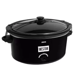 Cookers Weston 5 Qt. Black Slow Cooker With Locking Lid And Temperature Settings