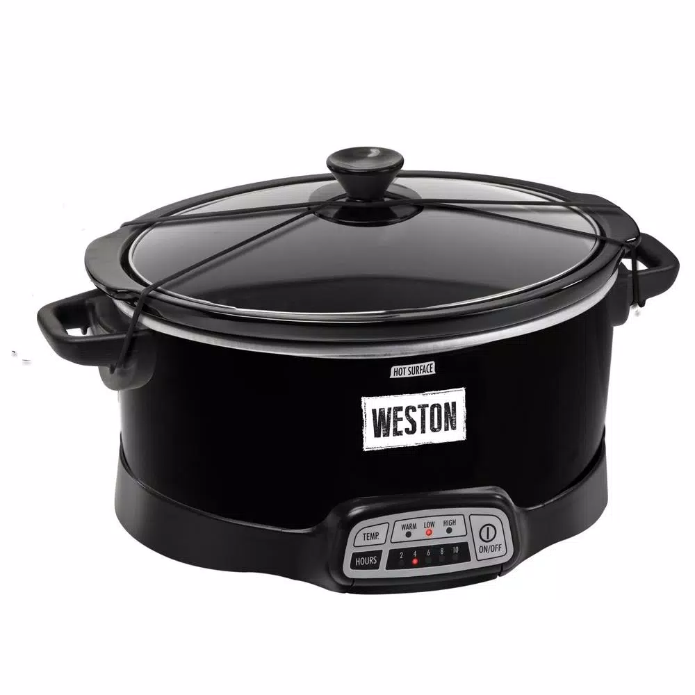 Weston 7 Qt. Programmable Black Slow Cooker with Locking Lid Cookers Weston 7 Qt. Programmable Black Slow Cooker With Locking Lid -Costway Shop black weston slow cookers 03 2300 w 64 1000