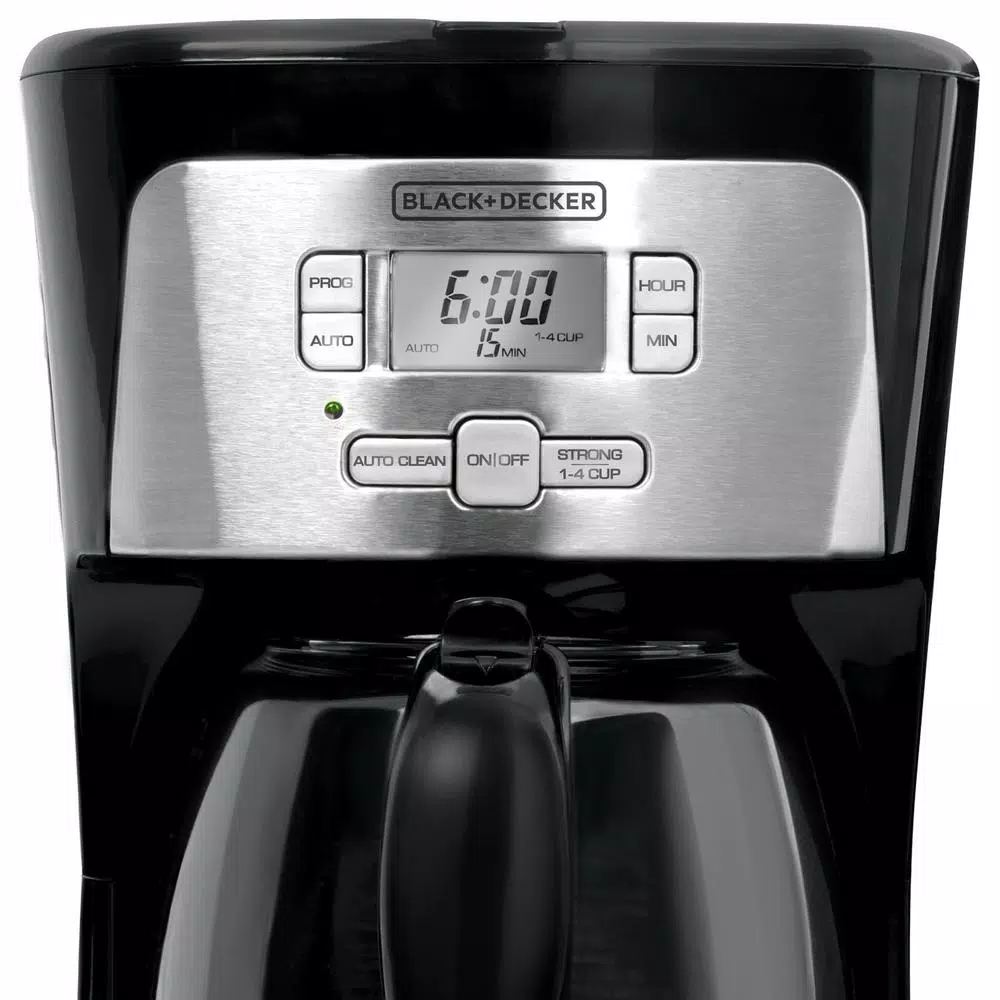 BLACK+DECKER 12-Cup Programmable Stainless Steel Drip Coffee Maker with Glass Carafe Coffee Makers BLACK+DECKER 12-Cup Programmable Stainless Steel Drip Coffee Maker With Glass Carafe -Costway Shop black with stainless steel black decker drip coffee makers cm2020b 4f 1000