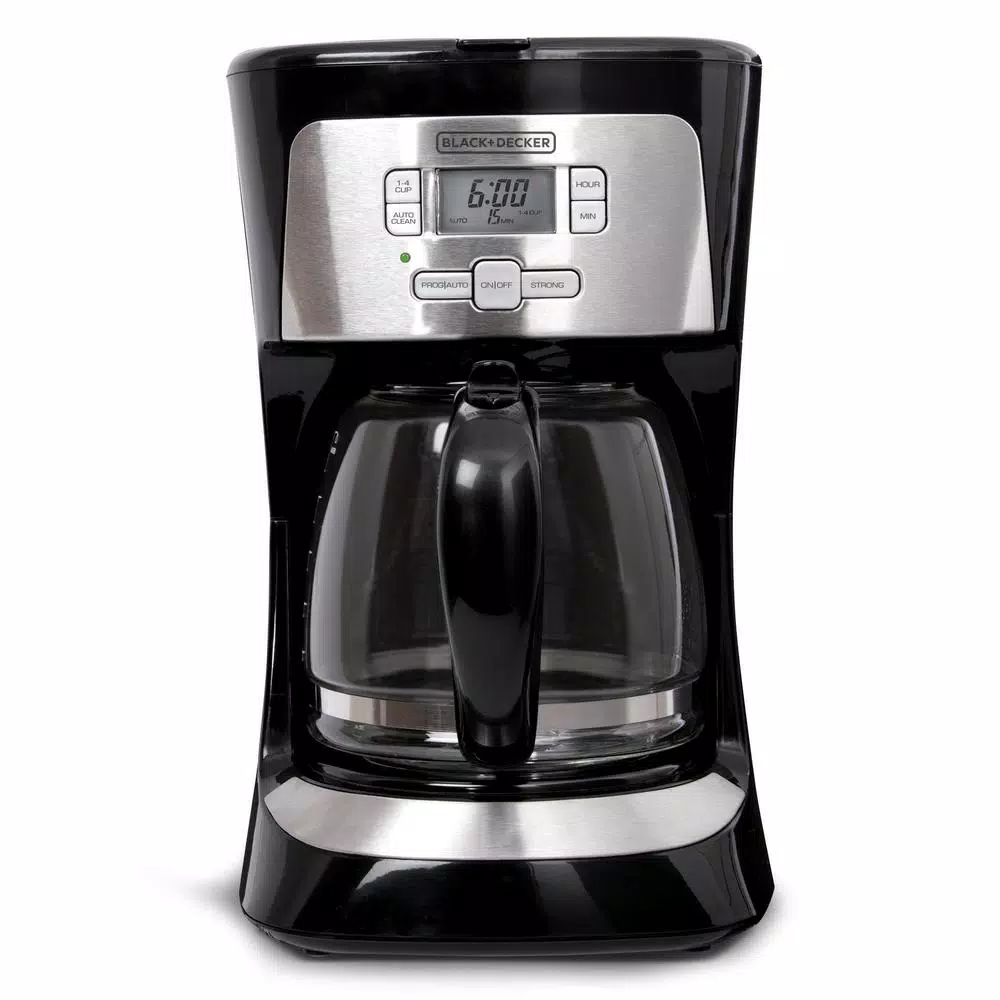 BLACK+DECKER 12-Cup Programmable Stainless Steel Drip Coffee Maker with Glass Carafe Coffee Makers BLACK+DECKER 12-Cup Programmable Stainless Steel Drip Coffee Maker With Glass Carafe -Costway Shop black with stainless steel black decker drip coffee makers cm2020b 64 1000