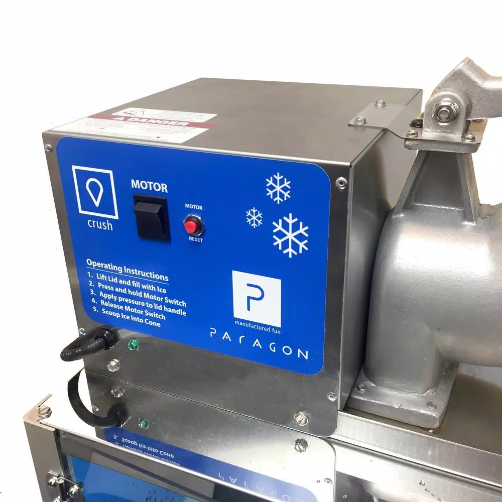 Dessert Makers Paragon Arctic Blast 8000 Oz. Blue Stainless Steel Countertop Snow Cone Machine 6 Dessert Makers Paragon Arctic Blast 8000 Oz. Blue Stainless Steel Countertop Snow Cone Machine - Image 4