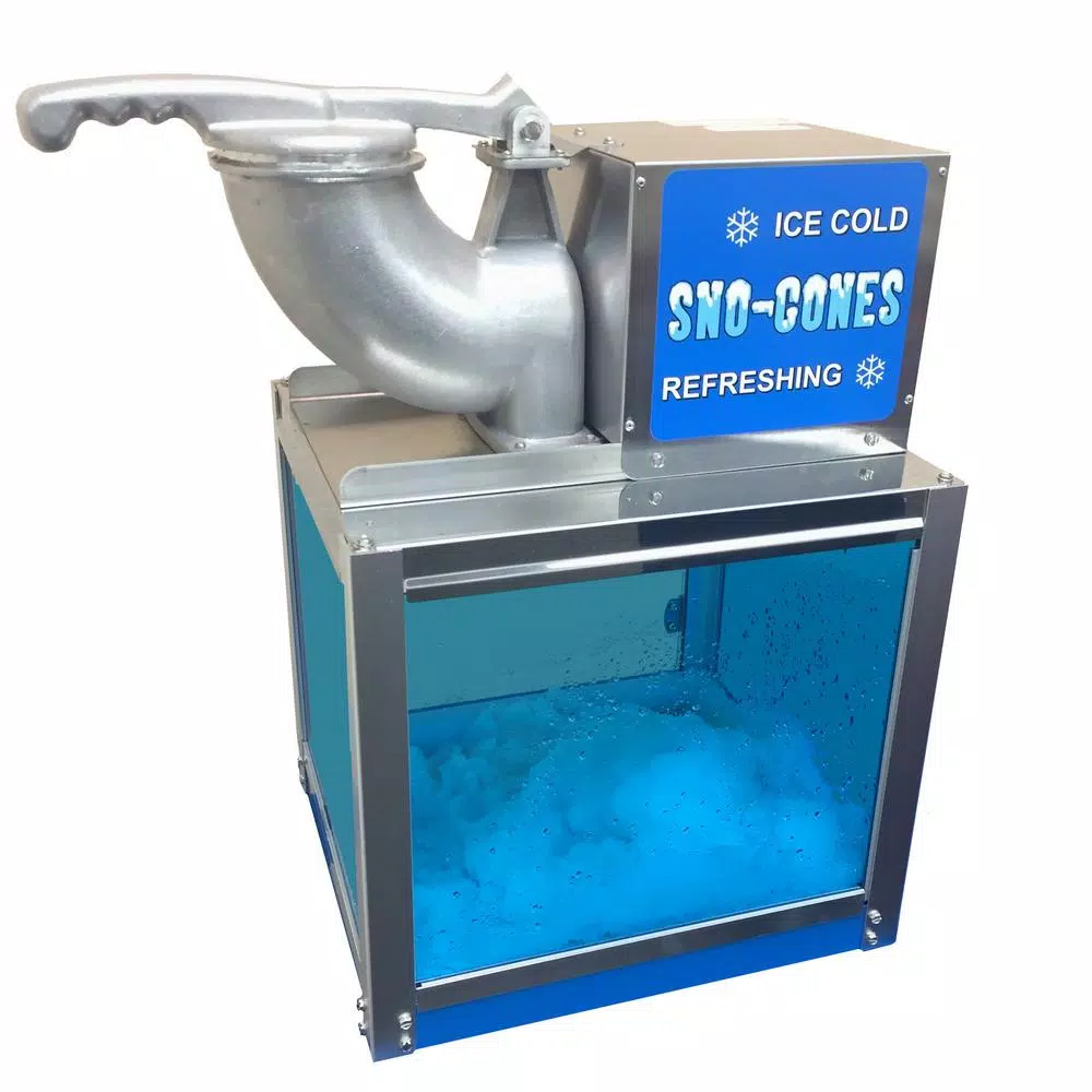 Dessert Makers Paragon Arctic Blast 8000 Oz. Blue Stainless Steel Countertop Snow Cone Machine 5 Dessert Makers Paragon Arctic Blast 8000 Oz. Blue Stainless Steel Countertop Snow Cone Machine - Image 3