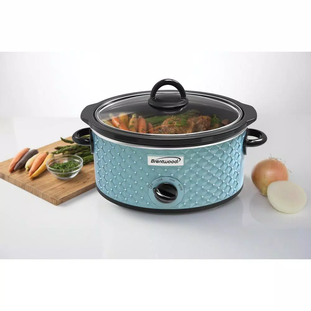 Brentwood Appliances Diamond 3.5 Qt. Blue Slow Cooker with Tempered Glass Lid Cookers Brentwood Appliances Diamond 3.5 Qt. Blue Slow Cooker With Tempered Glass Lid -Costway Shop blue brentwood appliances slow cookers sc 136bl 31 1000