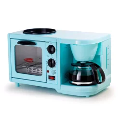 Toasters Elite 500 W 2 Slice Blue Toaster Oven With Coffee Maker And Griddle -Costway Shop blue elite toaster ovens ebk 200blffp fa 1000