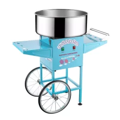 Dessert Makers Great Northern Flufftastic Commercial Blue Cotton Candy Machine With Cart