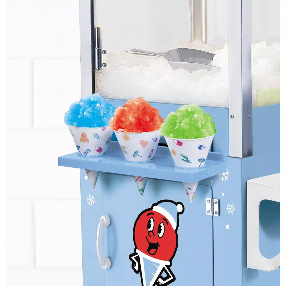 Dessert Makers Nostalgia Vintage 575 Oz. Snow Cone Machine Cart In Blue 5 Dessert Makers Nostalgia Vintage 575 Oz. Snow Cone Machine Cart In Blue - Image 3