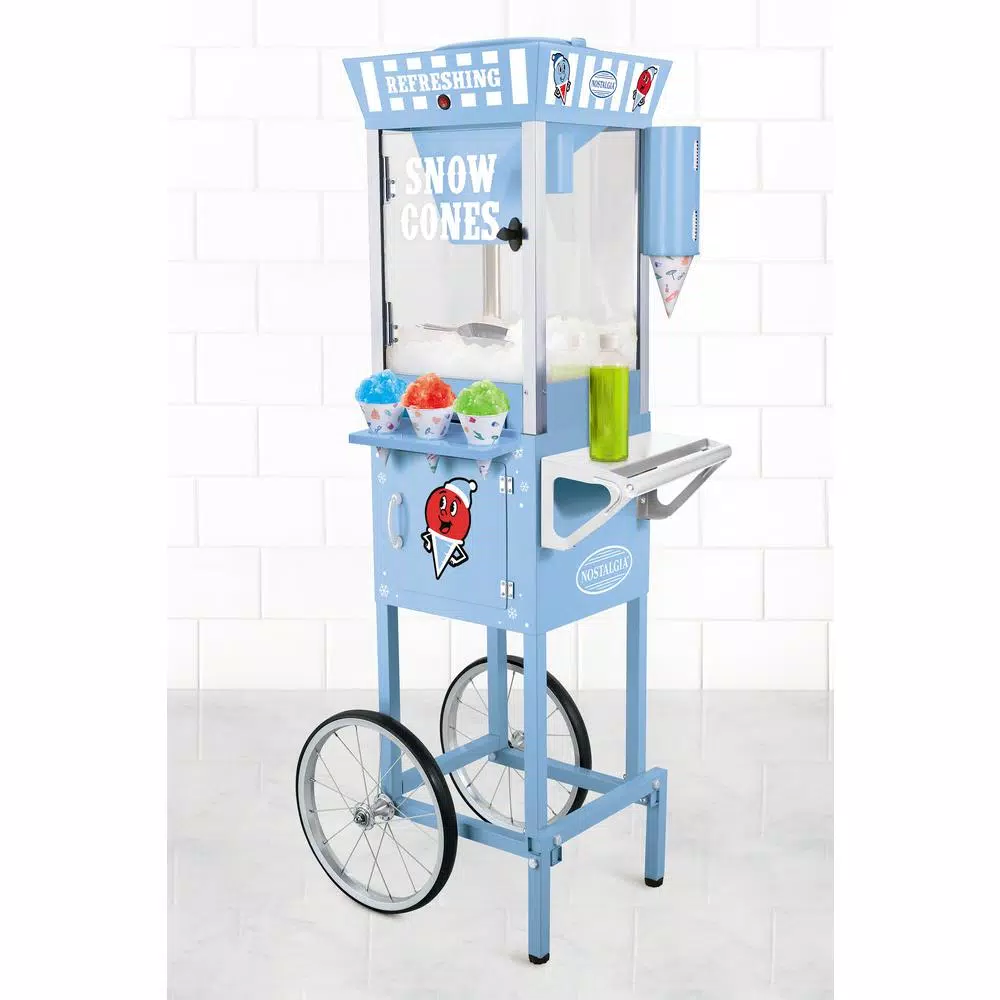 Dessert Makers Nostalgia Vintage 575 Oz. Snow Cone Machine Cart In Blue 4 Dessert Makers Nostalgia Vintage 575 Oz. Snow Cone Machine Cart In Blue - Image 2