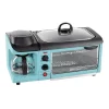 Toasters Nostalgia Retro Breakfast Center 1500 W 4-Slice Blue Toaster Oven With Built-In Timer -Costway Shop blue nostalgia toaster ovens bset300blue 64 1000