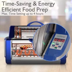 Toasters NutriChef White Digital Countertop Rotisserie & Grill Oven Rotating Kitchen Cooker In Blue -Costway Shop blue nutrichef toaster ovens pkrtvg65bl 4f 1000