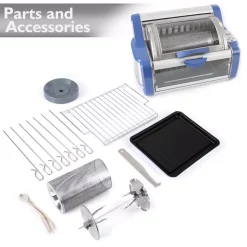 Toasters NutriChef White Digital Countertop Rotisserie & Grill Oven Rotating Kitchen Cooker In Blue -Costway Shop blue nutrichef toaster ovens pkrtvg65bl 76 1000