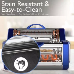 Toasters NutriChef White Digital Countertop Rotisserie & Grill Oven Rotating Kitchen Cooker In Blue -Costway Shop blue nutrichef toaster ovens pkrtvg65bl fa 1000