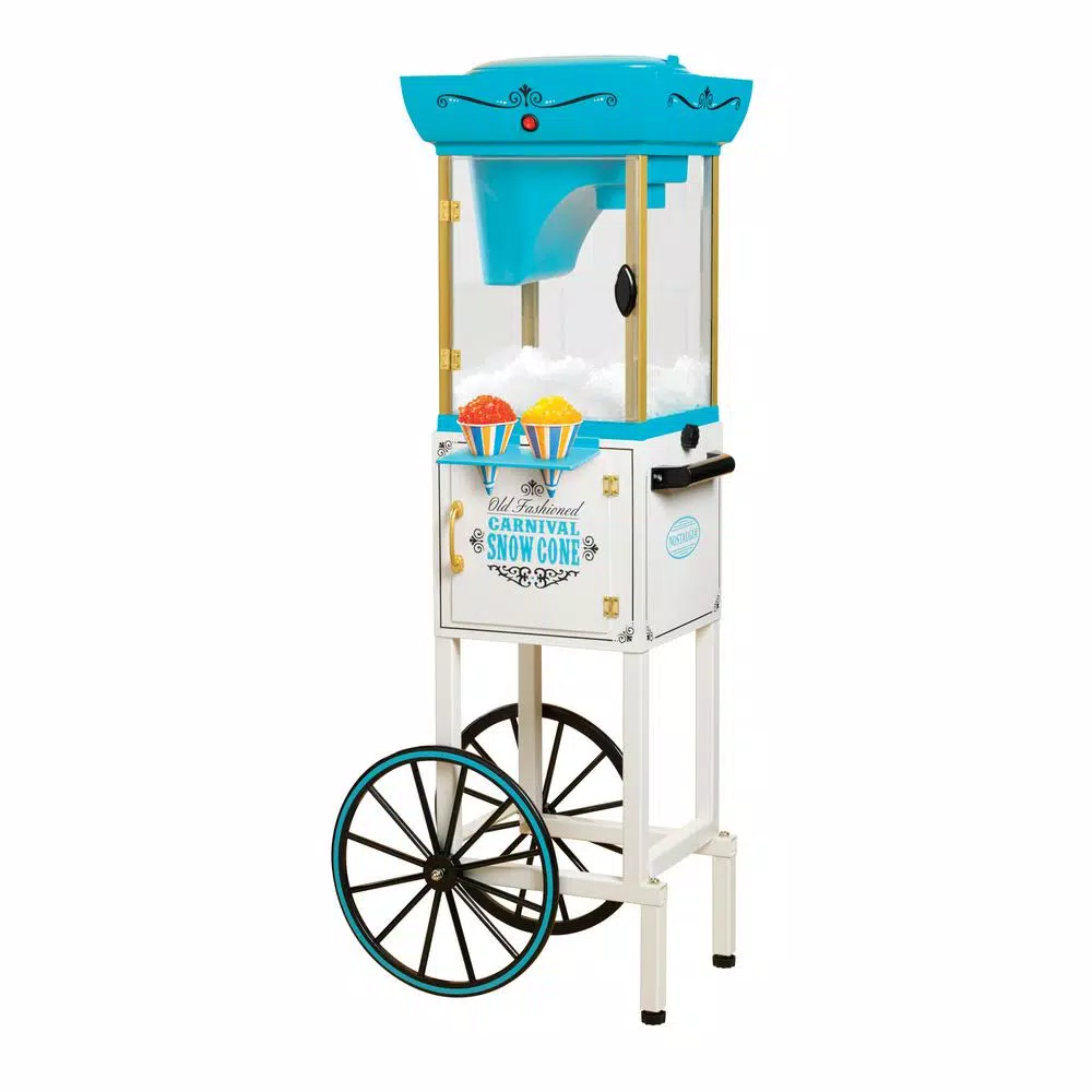 Nostalgia Vintage Collection Snow Cone Cart Dessert Makers Nostalgia Vintage Collection Snow Cone Cart -Costway Shop blue white nostalgia snow cone machines scc399 64 1000