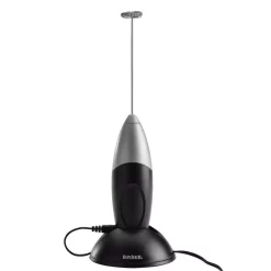 Coffee Makers BonJour Primo Latte Rechargeable Hand-Held Whisk/Milk Frother, Black/Silver