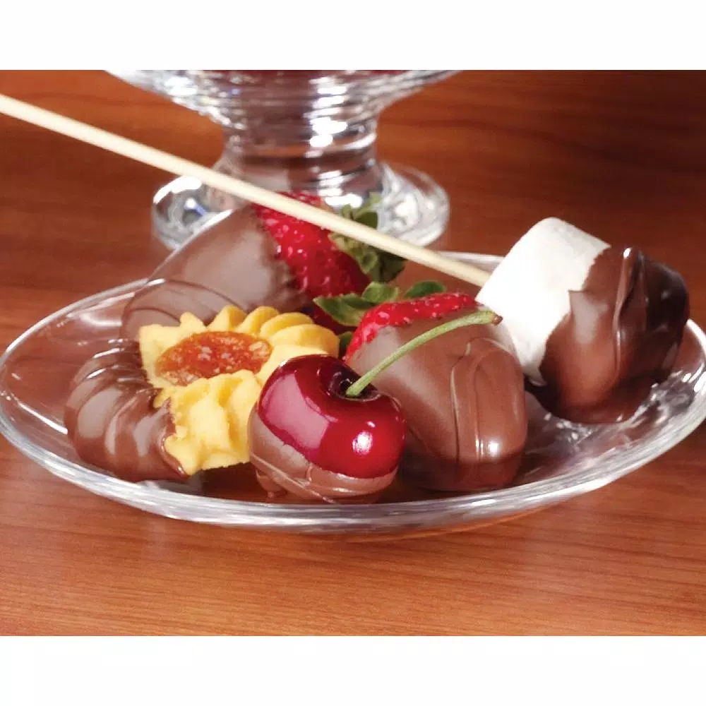 Dessert Makers Nostalgia 3-Tier 0.5 Lbs. Brown Chocolate Fondue Fountain 6 Dessert Makers Nostalgia 3-Tier 0.5 Lbs. Brown Chocolate Fondue Fountain - Image 4