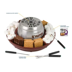 Dessert Makers Nostalgia Brown Stainless Steel Electric S’mores Maker -Costway Shop brown nostalgia chocolate fountains lsm400 76 1000