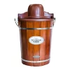 Dessert Makers Nostalgia Vintage 6 Qt. Dark Wood Bucket Electric Ice Cream Maker -Costway Shop brown nostalgia ice cream makers icmp600wd 64 1000