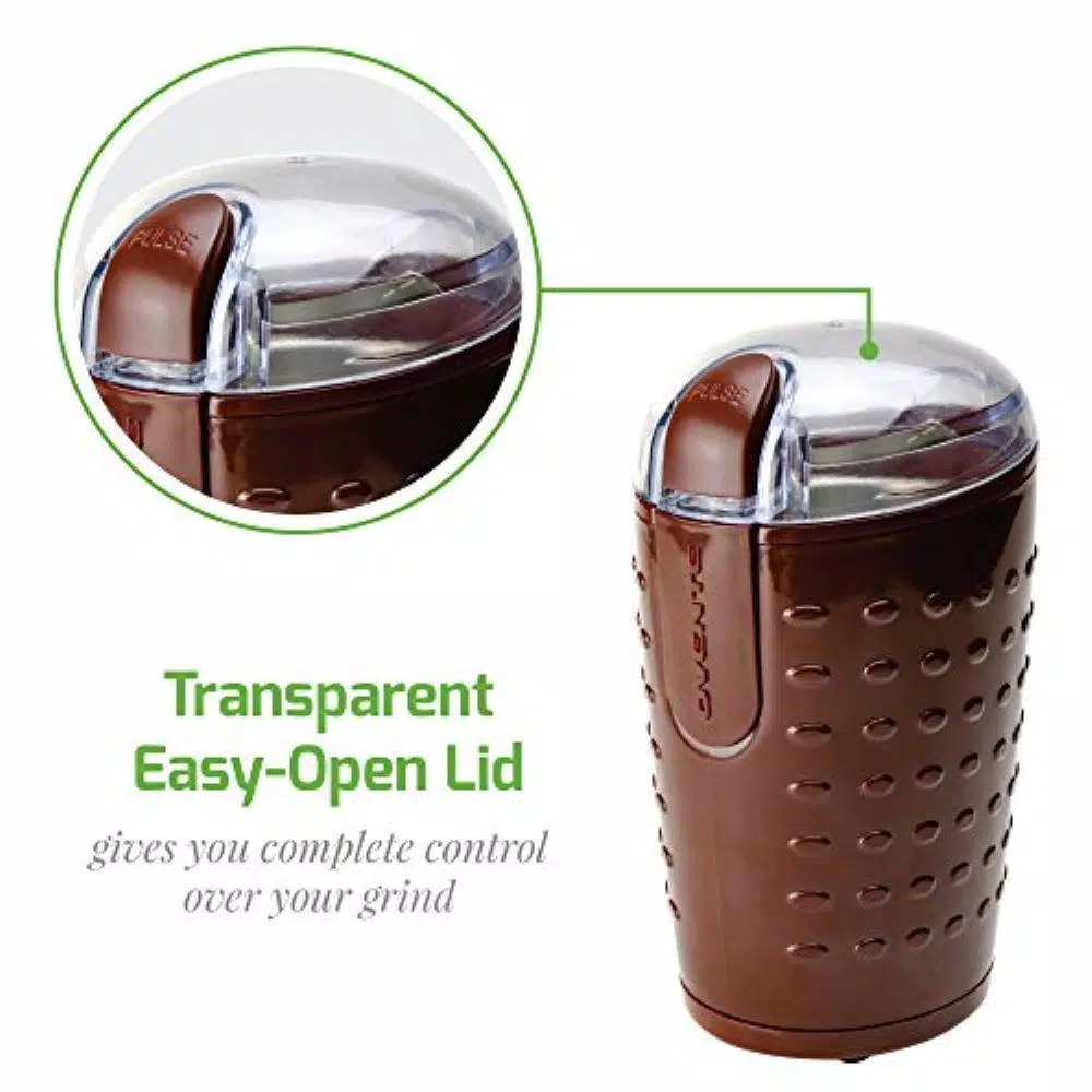 Coffee Makers Ovente 2.5 Oz. Brown One-Touch Electric Coffee Grinder With Transparent Easy Open Lid And Stainless Steel Blades 9 Coffee Makers Ovente 2.5 Oz. Brown One-Touch Electric Coffee Grinder With Transparent Easy Open Lid And Stainless Steel Blades - Image 7
