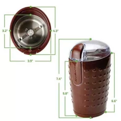 Coffee Makers Ovente 2.5 Oz. Brown One-Touch Electric Coffee Grinder With Transparent Easy Open Lid And Stainless Steel Blades 20 Coffee Makers Ovente 2.5 Oz. Brown One-Touch Electric Coffee Grinder With Transparent Easy Open Lid And Stainless Steel Blades -Costway Shop brown ovente coffee grinders cg225br 76 1000