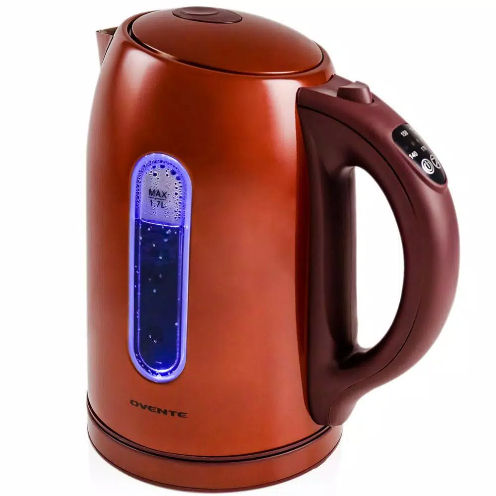 Ovente KS89BR 7-Cup Brown BPA-Free Electric Kettle, 5 Preset Settings with Auto Shut-Off and Boil-Dry Protection Electric Kettles Ovente KS89BR 7-Cup Brown BPA-Free Electric Kettle, 5 Preset Settings With Auto Shut-Off And Boil-Dry Protection -Costway Shop brown ovente electric kettles ks89br 64 1000