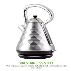 Electric Kettles Ovente 7.1-Cup Silver Electric Kettle With Boil-Dry Protection And Auto Shut-Off, Cleo Collection (KS755BR) 16 Electric Kettles Ovente 7.1-Cup Silver Electric Kettle With Boil-Dry Protection And Auto Shut-Off, Cleo Collection (KS755BR) -Costway Shop brushed ovente electric kettles ks755br 44 1000