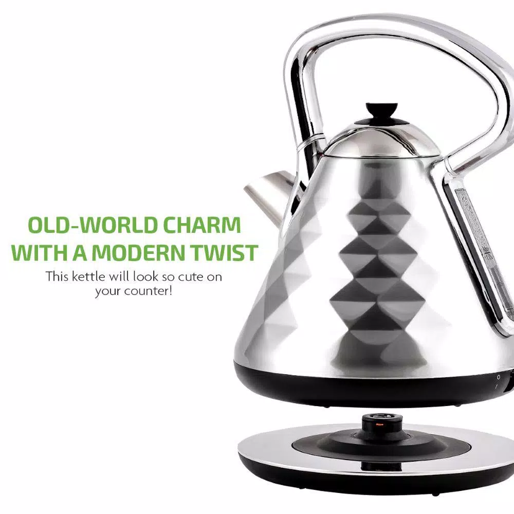 Electric Kettles Ovente 7.1-Cup Silver Electric Kettle With Boil-Dry Protection And Auto Shut-Off, Cleo Collection (KS755BR) 6 Electric Kettles Ovente 7.1-Cup Silver Electric Kettle With Boil-Dry Protection And Auto Shut-Off, Cleo Collection (KS755BR) - Image 4