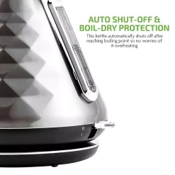 Electric Kettles Ovente 7.1-Cup Silver Electric Kettle With Boil-Dry Protection And Auto Shut-Off, Cleo Collection (KS755BR) 18 Electric Kettles Ovente 7.1-Cup Silver Electric Kettle With Boil-Dry Protection And Auto Shut-Off, Cleo Collection (KS755BR) -Costway Shop brushed ovente electric kettles ks755br 76 1000
