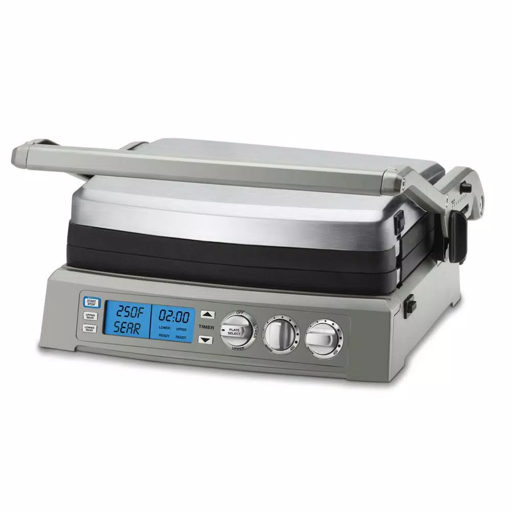 Cuisinart Griddler Elite 240 sq. in. Brushed Stainless Steel Non-Stick Indoor Grill Electric Skillets & Indoor Grills Cuisinart Griddler Elite 240 Sq. In. Brushed Stainless Steel Non-Stick Indoor Grill -Costway Shop brushed stainless cuisinart indoor grills gr 300wsp1 64 1000