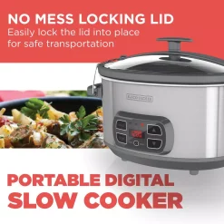 Cookers BLACK+DECKER 7 Qt. Brushed Stainless Steel Programmable Slow Cooker 6 Cookers BLACK+DECKER 7 Qt. Brushed Stainless Steel Programmable Slow Cooker -Costway Shop brushed stainless steel black decker slow cookers scd1007 31 1000