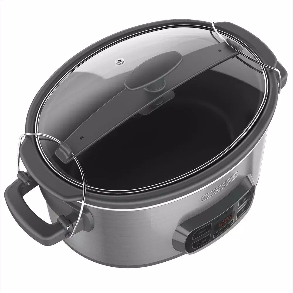 BLACK+DECKER 7 Qt. Brushed Stainless Steel Programmable Slow Cooker Cookers BLACK+DECKER 7 Qt. Brushed Stainless Steel Programmable Slow Cooker -Costway Shop brushed stainless steel black decker slow cookers scd1007 40 1000