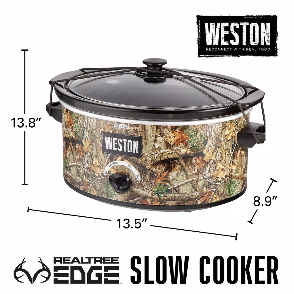 Cookers Weston Realtree Edge 5 Qt. Camouflage Slow Cooker With Lid Strap 4 Cookers Weston Realtree Edge 5 Qt. Camouflage Slow Cooker With Lid Strap - Image 2