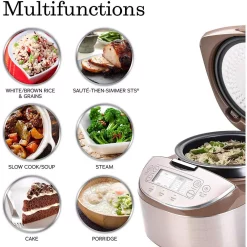 Cookers AROMA 4 Qt. Champagne Electric Multi-Cooker With Ceramic Pot 11 Cookers AROMA 4 Qt. Champagne Electric Multi-Cooker With Ceramic Pot -Costway Shop champagne aroma multi cookers mtc 8008 1f 1000