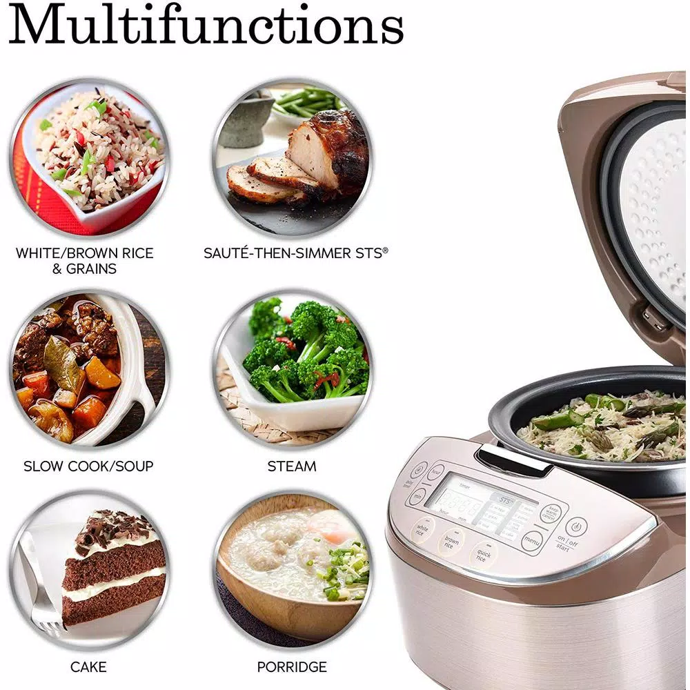 Cookers AROMA 4 Qt. Champagne Electric Multi-Cooker With Ceramic Pot 6 Cookers AROMA 4 Qt. Champagne Electric Multi-Cooker With Ceramic Pot - Image 4