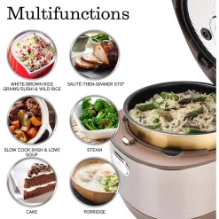 Cookers AROMA 5 Qt. Champagne Electric Multi-Cooker With Ceramic Pot -Costway Shop champagne aroma multi cookers mtc 8010 1f 1000