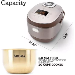 Cookers AROMA 5 Qt. Champagne Electric Multi-Cooker With Ceramic Pot -Costway Shop champagne aroma multi cookers mtc 8010 4f 1000