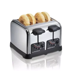 Toasters Hamilton Beach 4-Slice Chrome Wide Slot Toaster With Automatic Shut-Off