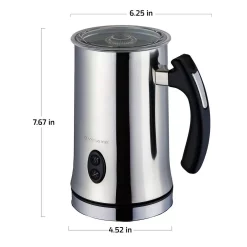Coffee Makers Ovente 1.25-Cup Chrome Electric Double Wall Stainless Steel Milk Frother, Frothing & Heating Whisks, Espresso Machine Latte -Costway Shop chrome ovente espresso machines fr4810ch 76 1000