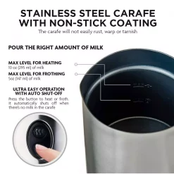 Coffee Makers Ovente 1.25-Cup Chrome Electric Double Wall Stainless Steel Milk Frother, Frothing & Heating Whisks, Espresso Machine Latte -Costway Shop chrome ovente espresso machines fr4810ch c3 1000