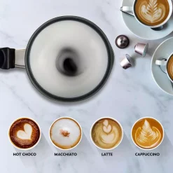 Coffee Makers Ovente 1.25-Cup Chrome Electric Double Wall Stainless Steel Milk Frother, Frothing & Heating Whisks, Espresso Machine Latte -Costway Shop chrome ovente espresso machines fr4810ch fa 1000