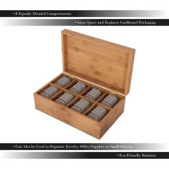 Coffee Makers Classic Cuisine 8-Compartment Bamboo Tea Box Storage Organizer 8 Coffee Makers Classic Cuisine 8-Compartment Bamboo Tea Box Storage Organizer -Costway Shop classic cuisine coffee accessories hw0500063 4f 1000