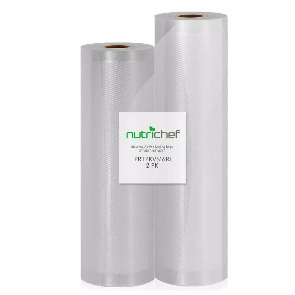 NutriChef White Vacuum Sealer Bags – Universal Air Vac Sealing Bags (2-Rolls, 100 ft. Total Length) Food Processing NutriChef White Vacuum Sealer Bags – Universal Air Vac Sealing Bags (2-Rolls, 100 Ft. Total Length) -Costway Shop clear nutrichef food vacuum sealers prtpkvs16rl 64 1000