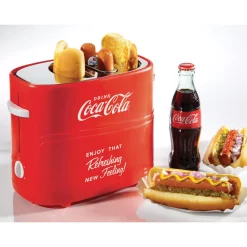 Toasters Nostalgia Retro Series 2-Slice Coca-Cola Long Slot Hot Dog And Bun Toaster With Crumb Tray And Mini Tongs 3 Toasters Nostalgia Retro Series 2-Slice Coca-Cola Long Slot Hot Dog And Bun Toaster With Crumb Tray And Mini Tongs -Costway Shop coca cola nostalgia pop up toasters hdt600coke c3 1000