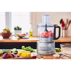 Food Processing KitchenAid 7-Cup 3-Speed Contour Silver Food Processor With Locking Lid -Costway Shop contour silver kitchenaid food processors kfp0718cu 1d 1000