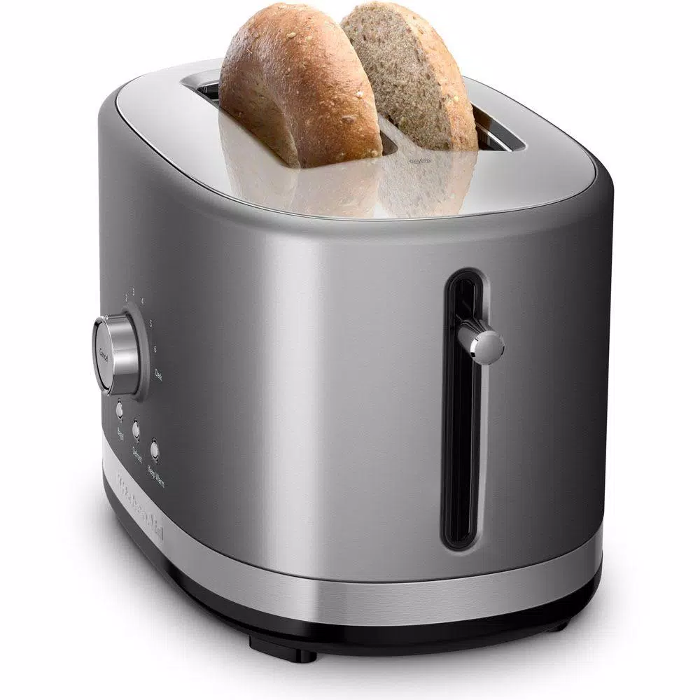 KitchenAid 2-Slice Contour Silver Wide Slot Toaster with Crumb Tray Toasters KitchenAid 2-Slice Contour Silver Wide Slot Toaster With Crumb Tray -Costway Shop contour silver kitchenaid pop up toasters kmt2116cu 4f 1000