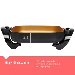 Electric Skillets & Indoor Grills Boyel Living 16 In. X 12 In. X 3.15 In. 8 Qt Copper Professional Non-Stick Copper Electric Skillet Jumbo -Costway Shop copper boyel living electric skillets el43807 44 1000